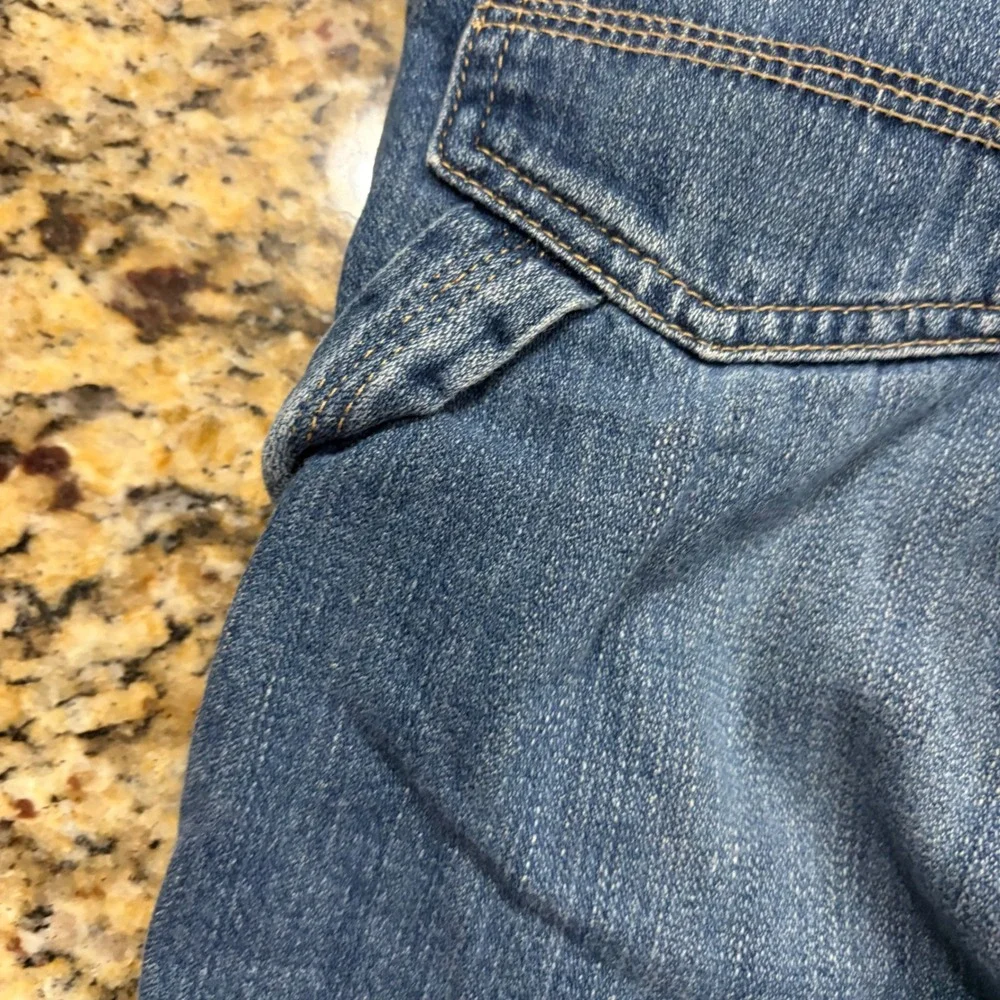 Vintage Old Navy Denim Boy 5T Carpenter Jeans Fleece Lined Camo Blue Pants